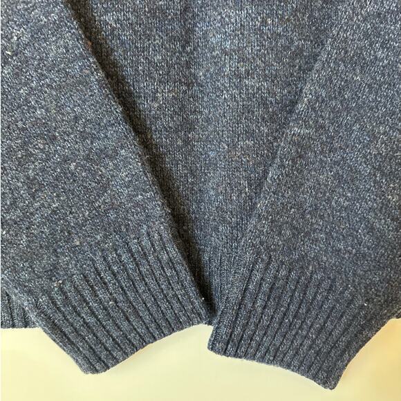 Woolrich Vintage 100% Lambswool 1/4 Zip Blue Fair Isle Sweater Size M Blue Wool - Picture 5 of 9